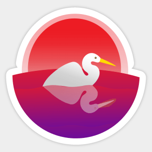 duck at dusk Sticker